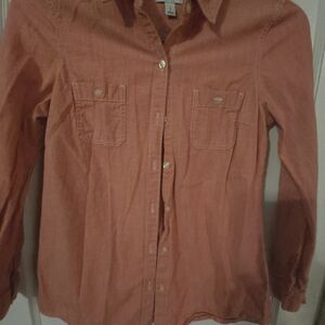 Old Navy Women's Orange Button Down Shirt